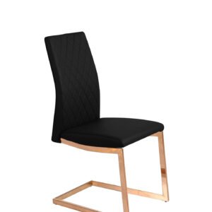 Askar Dining Chair - Rose Gold - Black-Rose Gold
