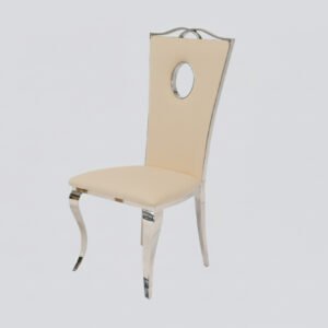 Bella Dining Chair - Silver - Beige-Silver