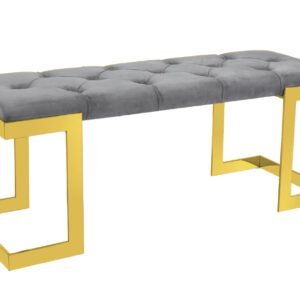 Bonnie Bench - Gold - Grey Velvet-Gold