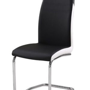 Dragon Dining Chair - Silver - Black & White-Silver