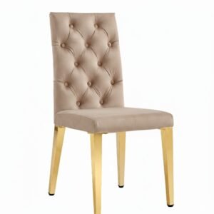 Roma Dining Chair - Gold - Mocha Velvet-Gold