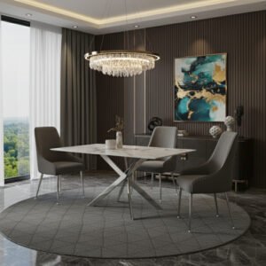 Genesis & Tina Marble Rectangle Dining Set