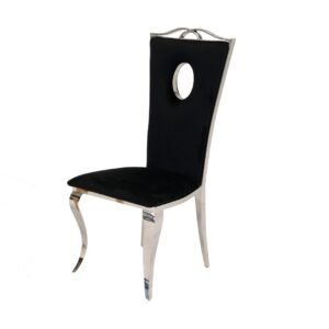 Bella Dining Chair - Silver - Black-Silver