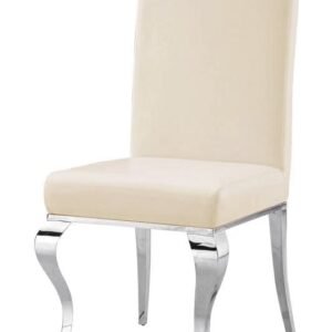 Century Dining Chair - Silver - Beige Velvet-Silver