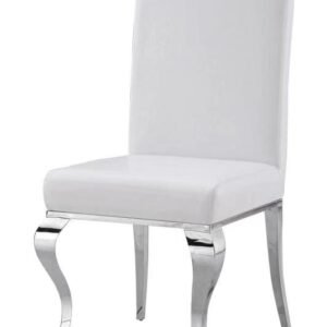 Century Dining Chair - Silver - White PU-Silver
