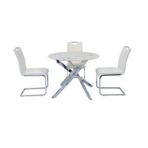 Genesis & Daisy Marble Round Dining Set