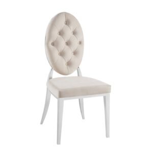 Juliet Dining Chair - Silver - Beige-Silver