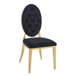 Juliet Dining Chair - Gold - Black-Gold