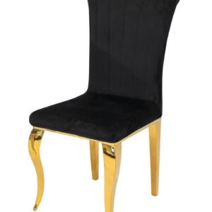 Lincoln Dining Chair - Gold - Black-Gold