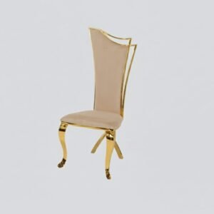 Morocco Dining Chair - Gold - Beige Velvet-Gold
