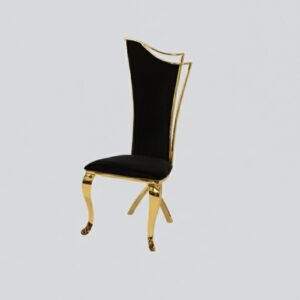 Morocco Dining Chair - Gold - Black Velvet-Gold