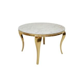 Imperial Marble Round Dining Table - Gold