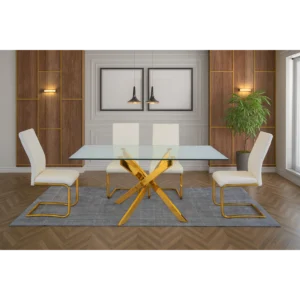 Genesis & Accord Gold Rectangle Dining Set