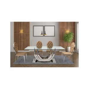 Crescent & Juliet Crystal-Chrome Dining Set