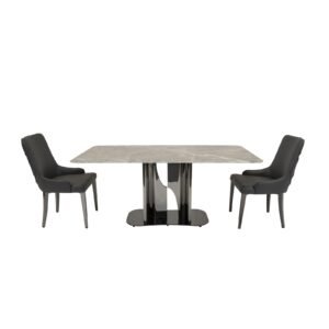 Osaka & Bianca Black-Nickel Dining Set
