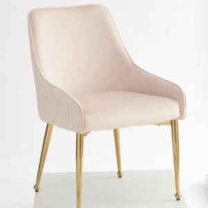 Tina Dining Chair - Gold - Beige Velvet-Gold
