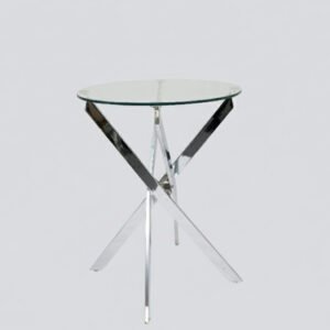 Genesis Round Bar Table - Silver